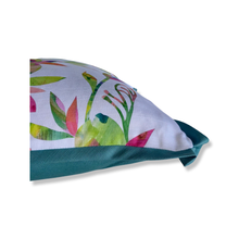 Load image into Gallery viewer, Limonada White/Teal-grey 22x22 pillow