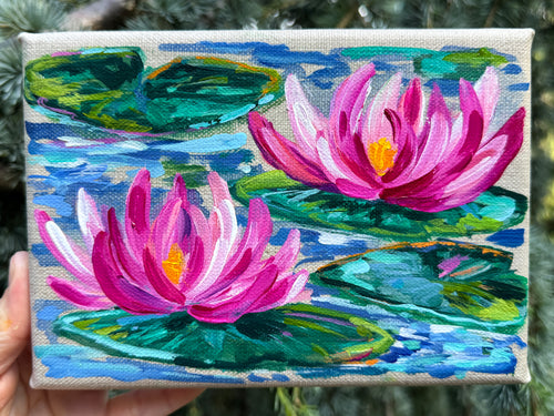 Pink Water Lilies-July Flowers