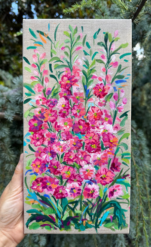 Pink delphinium- July flowers