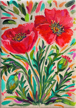 Load image into Gallery viewer, Two Poppies (August Birth Month Flowers)