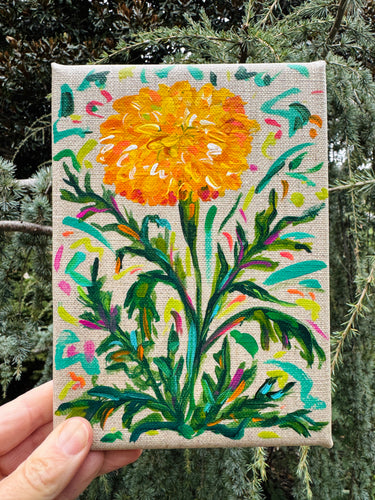 One Marigold- (October Birth Month Flower)