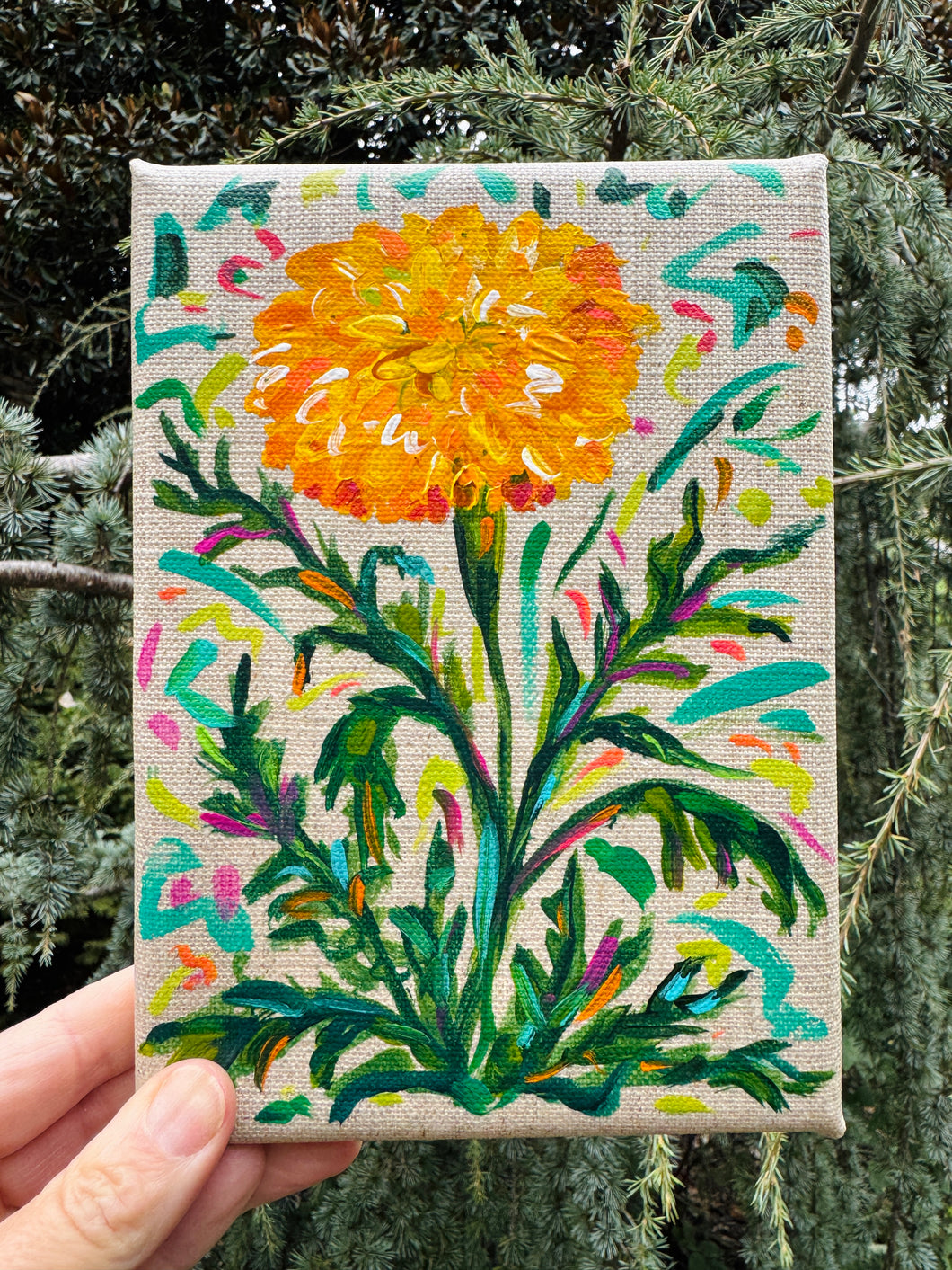 One Marigold- (October Birth Month Flower)