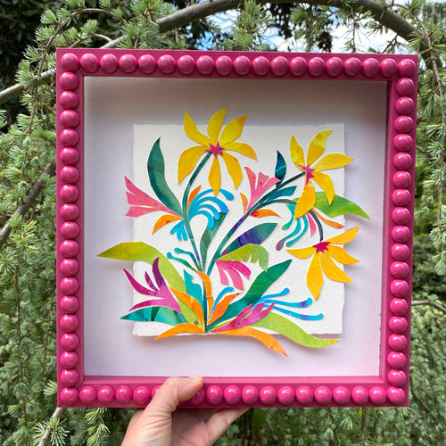 Pink Frame - Sunny Blooms 12x12